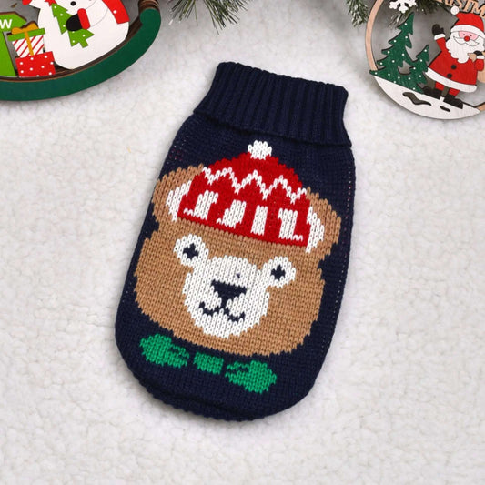 Bear Warm Knitted Pet Dogs Cats Sweater Winter Clothes